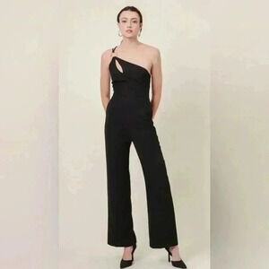 NWT Revolve Line and Dot VAUGHN ONE SHOULDER JUMPSUIT in BLACK Size XS